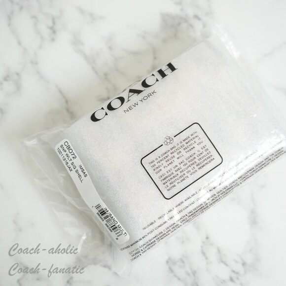 NWT Coach CBO72 Snap Wallet In Signature Canvas With Shell Print In Sand Multi - Picture 4 of 6